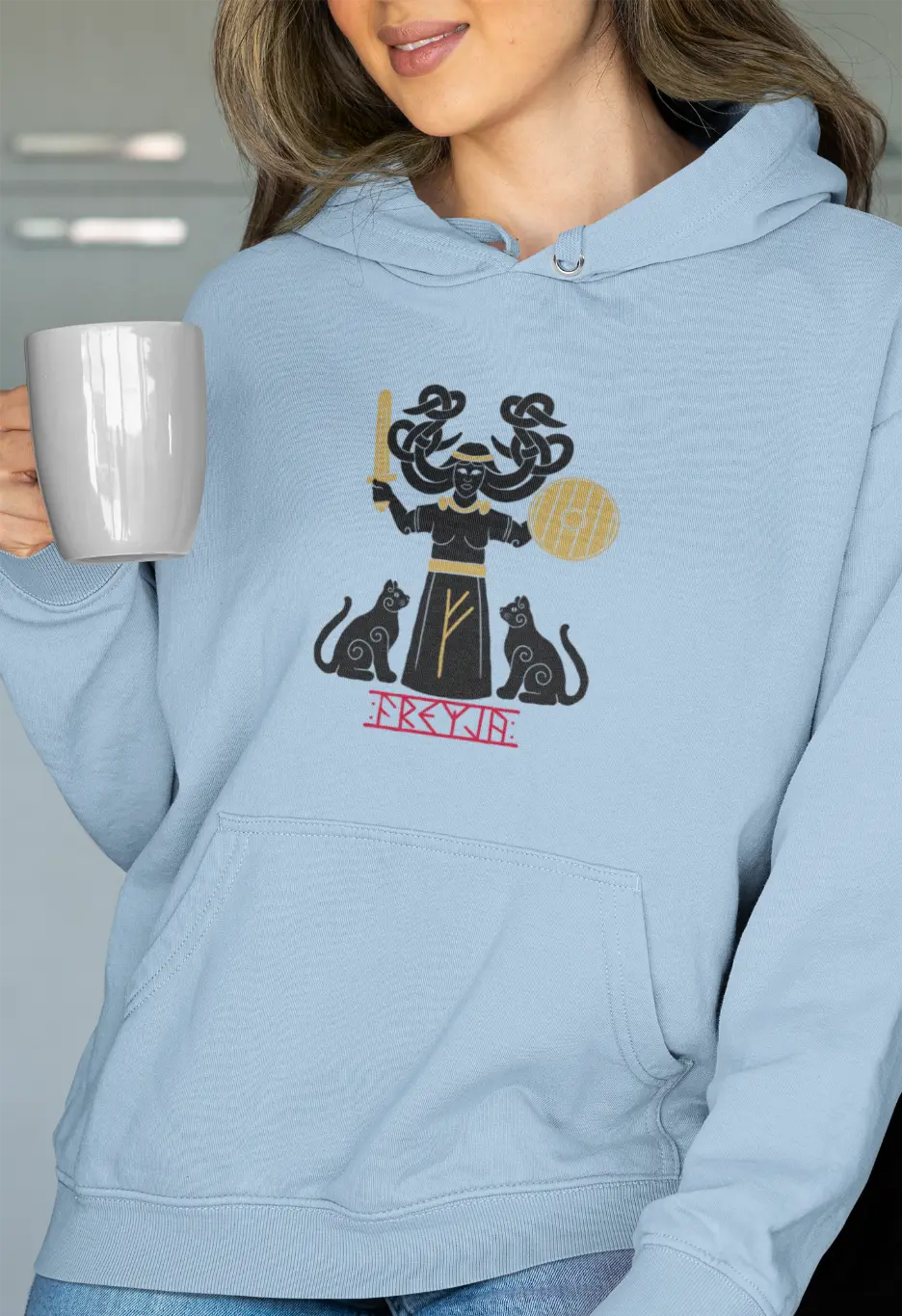 Freyja Unisex Hoodie – Norse Goddess of Strength, Beauty & Passion | LostRavn Collection