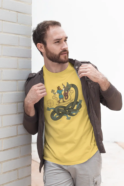 Thor vs. Jörmungandr T-Shirt – Norse Mythology Unisex Cotton Tee | Thunder God and World Serpent