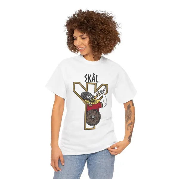 SKÁL Viking T-Shirt – Norse Warrior Horn & Rune Unisex Cotton Tee