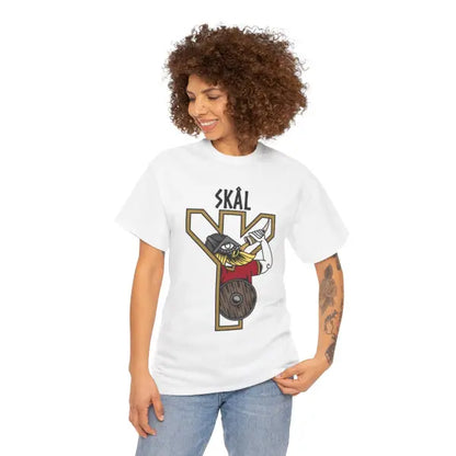 SKÁL Viking T-Shirt – Norse Warrior Horn & Rune Unisex Cotton Tee