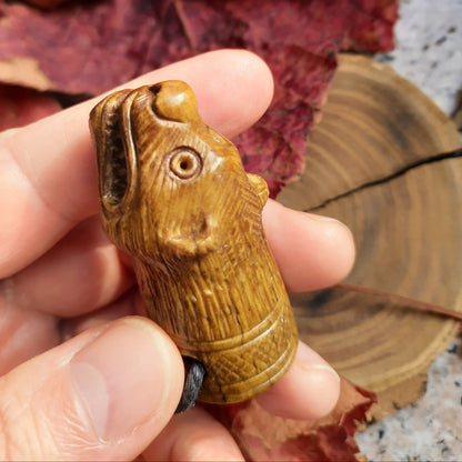 Viking Bear Head Pendant – Hand-Carved Moose Antler