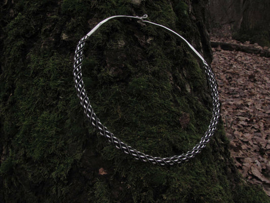 Handmade Viking King Twisted Torque / Neck Ring, Silver