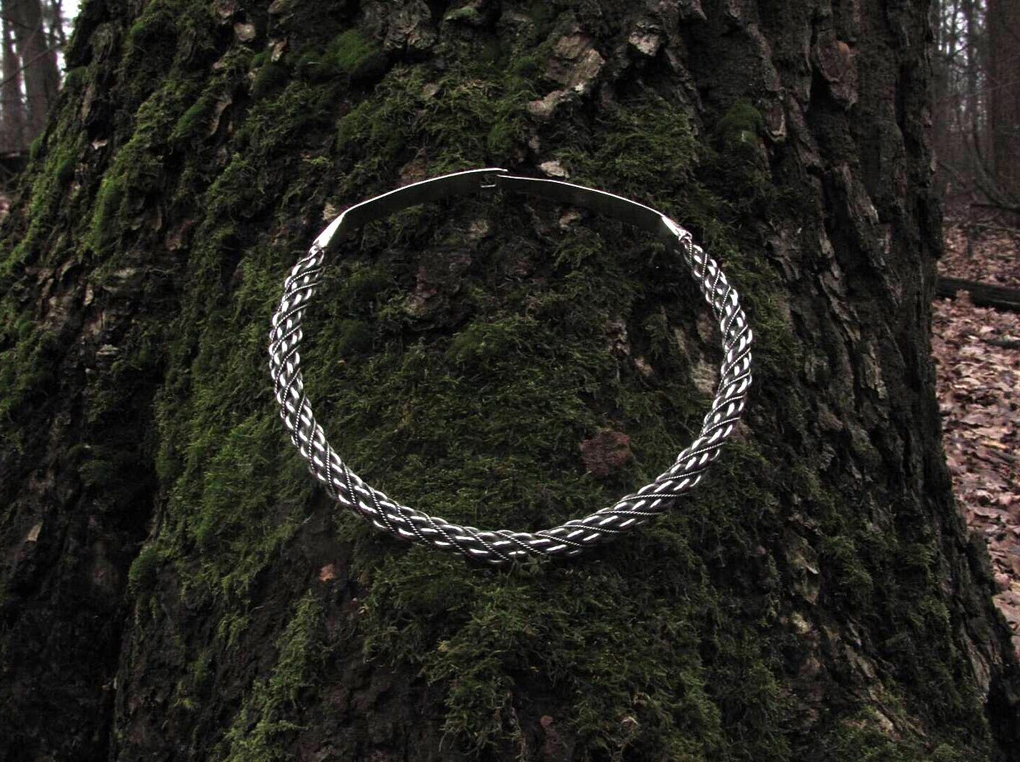 Denmark Type Twisted Viking Torque / Neck Ring, Hand Forged