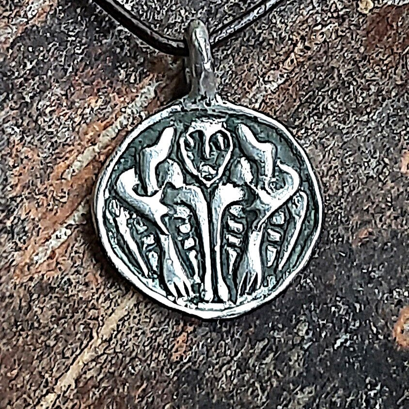 Sterling Silver Odin Pendant – Huginn & Muninn Raven Amulet