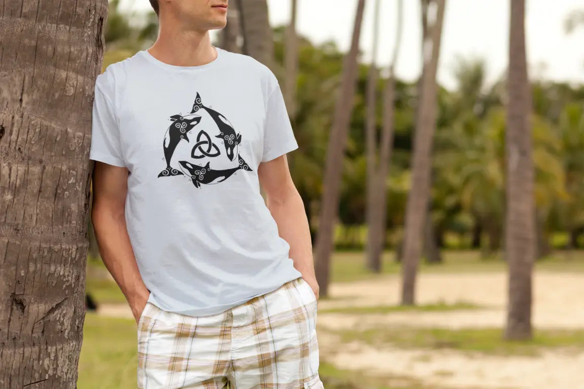 Orca Celtic Knot Unisex T-Shirt – Power, Freedom & Ocean Spirit