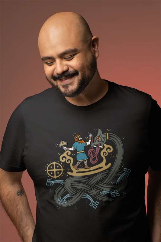 Thor vs. Jörmungandr T-Shirt – Norse Mythology Unisex Cotton Tee | Thunder God and World Serpent