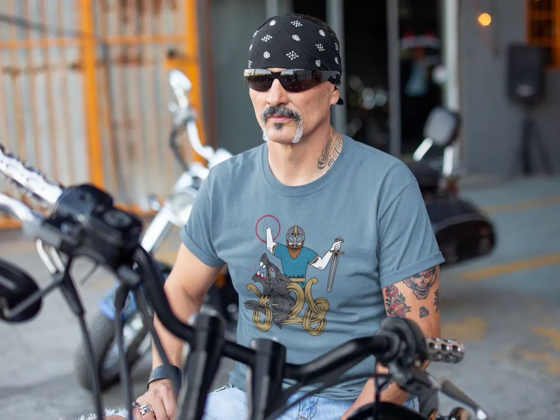 Bound by Fate Viking T-Shirt – Tyr & Fenrir Norse Mythology Unisex Cotton Tee