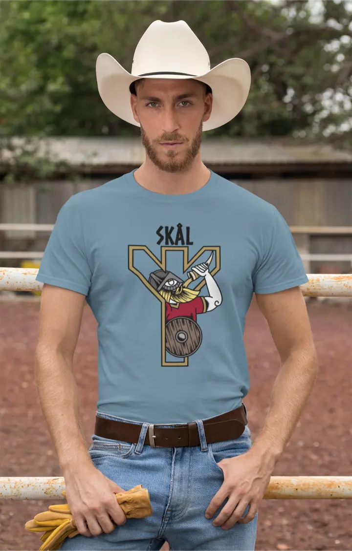 SKÁL Viking T-Shirt – Norse Warrior Horn & Rune Unisex Cotton Tee