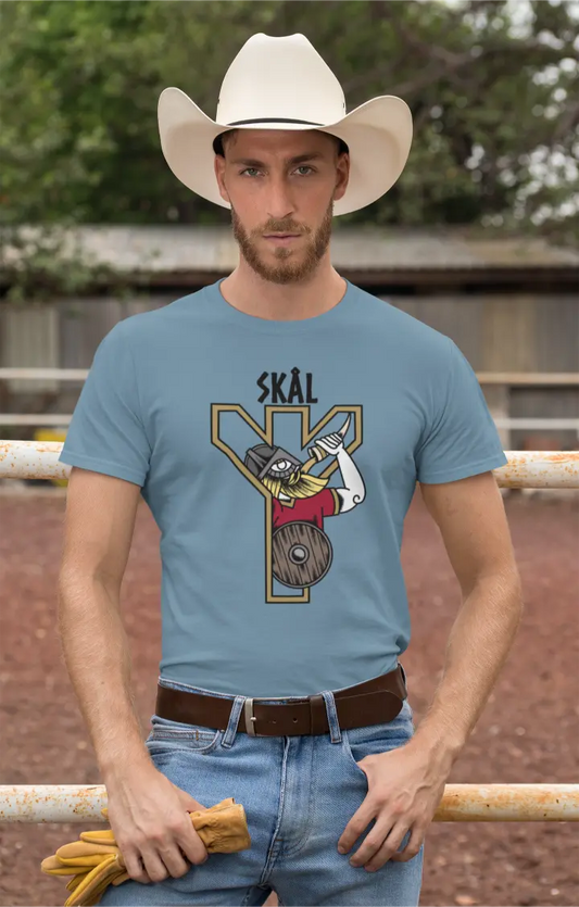 SKÁL Viking T-Shirt – Norse Warrior Horn & Rune Unisex Cotton Tee