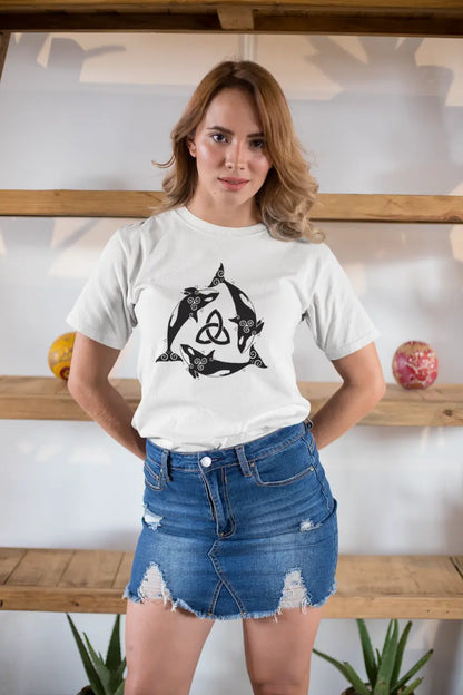 Orca Celtic Knot Unisex T-Shirt – Power, Freedom & Ocean Spirit