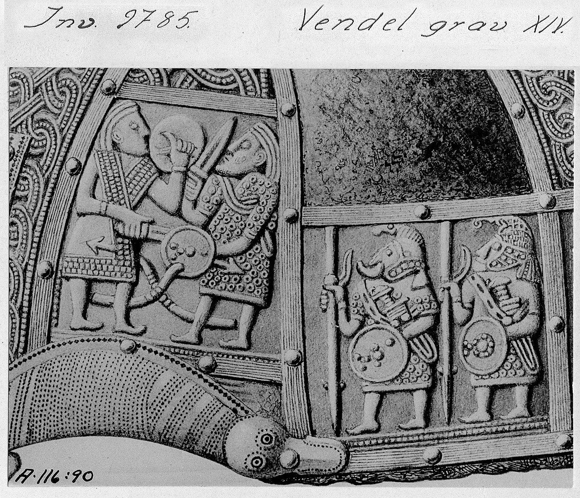 Vendel Period Warrior Pendant with Raven Helmet – Hand-Carved Horn or Bone Amulet