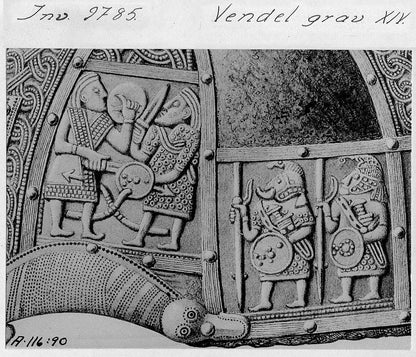 Vendel Period Warrior Pendant with Raven Helmet – Hand-Carved Horn or Bone Amulet