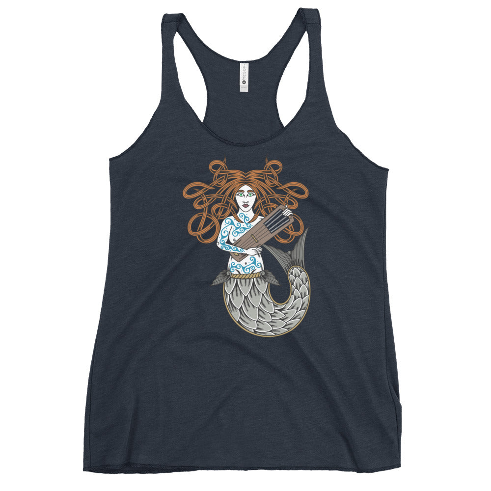 Celtic Mermaid Women’s Racerback Tank – Symbol of Song, Strength, and Freedom